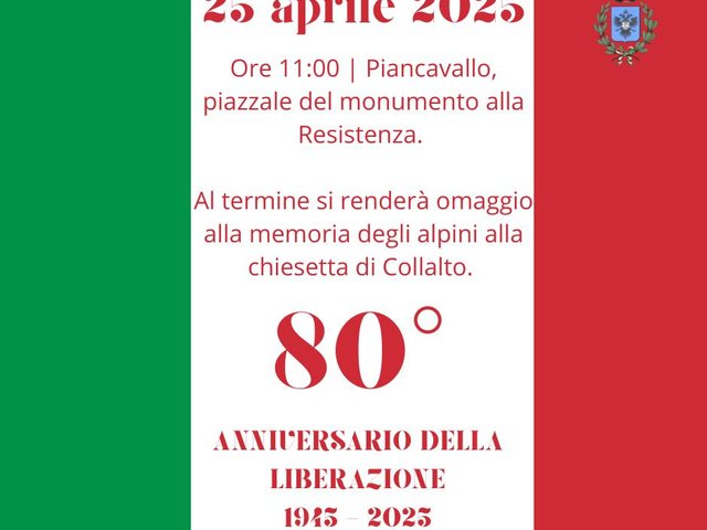 25 aprile 2025 - 80° Anniversario Festa della Liberazione